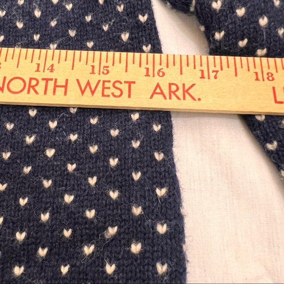 Eddie Bauer Cardigan Sweater Womens S Full Zip Wool Blend Blue Nordic Heart Knit - Picture 12 of 12